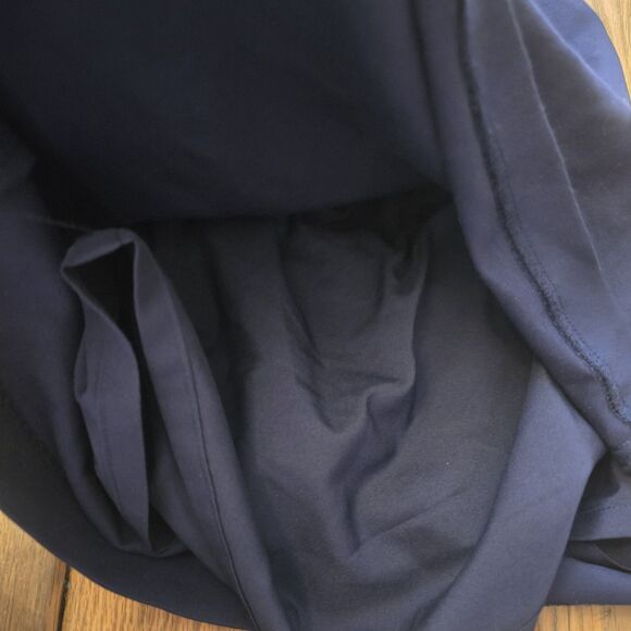 Lauren Ralph Lauren Women's 4 Blue Sheath Dress Leather Shoulder Trim Sleeveless - Picture 8 of 13